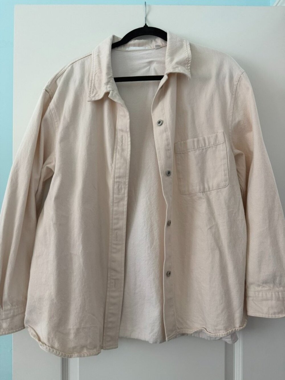Uniqlo Cream Shirt Jacket Size L
